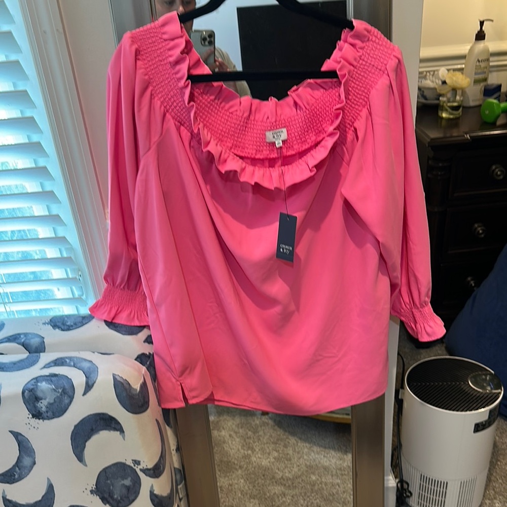 Pink Ruffled Women's Top